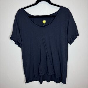 Daily Practice Anthropologie Short Sleeve Scoop Neck Casual TShirt Black Cotton